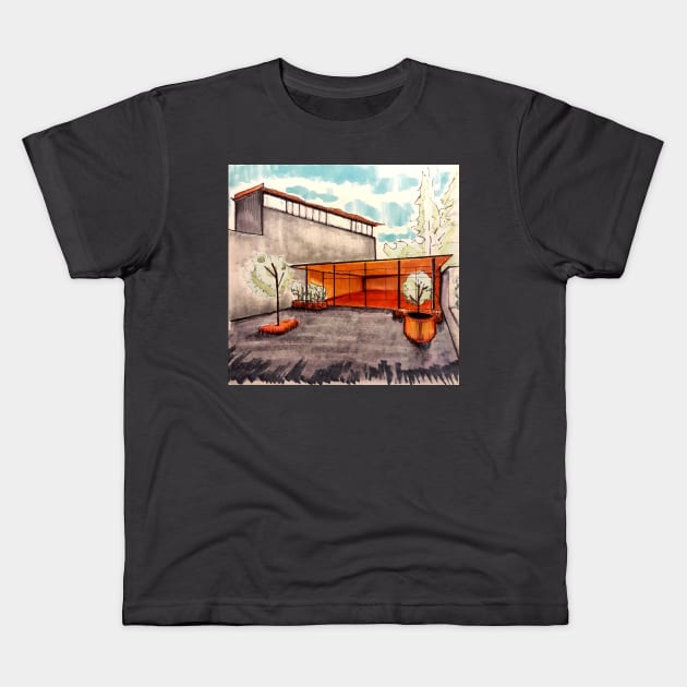 Backyard deco lounge Kids T-Shirt by jorge_lebeau